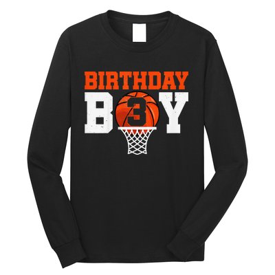 Basketball player 3 Years Old Basketball 3rd Bday Long Sleeve Shirt