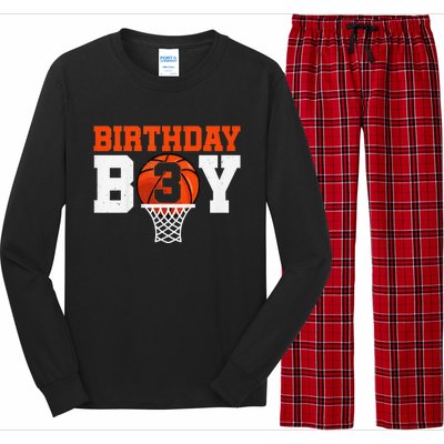 Basketball player 3 Years Old Basketball 3rd Bday Long Sleeve Pajama Set