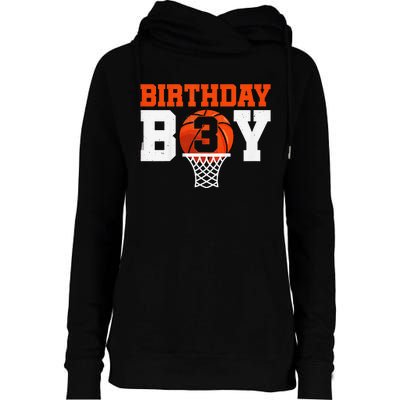 Basketball player 3 Years Old Basketball 3rd Bday Womens Funnel Neck Pullover Hood