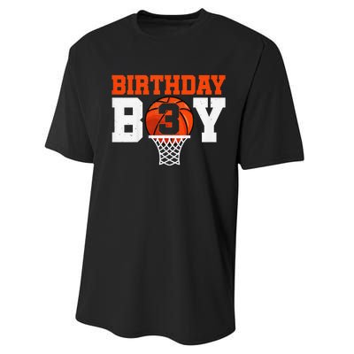 Basketball player 3 Years Old Basketball 3rd Bday Performance Sprint T-Shirt