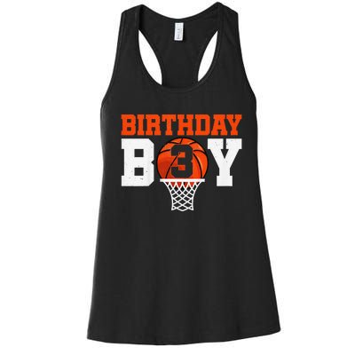 Basketball player 3 Years Old Basketball 3rd Bday Women's Racerback Tank