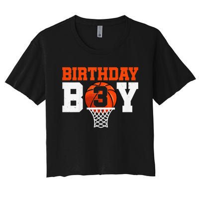 Basketball player 3 Years Old Basketball 3rd Bday Women's Crop Top Tee