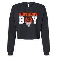 Basketball player 3 Years Old Basketball 3rd Bday Cropped Pullover Crew