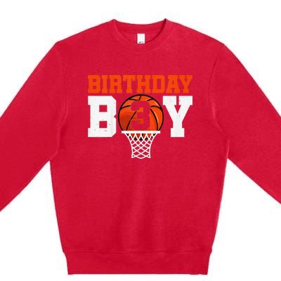 Basketball player 3 Years Old Basketball 3rd Bday Premium Crewneck Sweatshirt