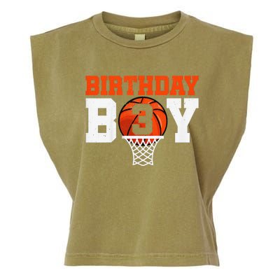 Basketball player 3 Years Old Basketball 3rd Bday Garment-Dyed Women's Muscle Tee