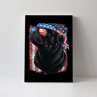 Black Pug 4th of July Dog Mom Dog Dad USA Flag Funny Pug Canvas