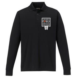 Basketball Player 5 Fouls - Funny Basketball Performance Long Sleeve Polo