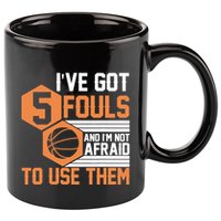 Basketball Player 5 Fouls - Funny Basketball 11oz C Handle Ceramic Mug