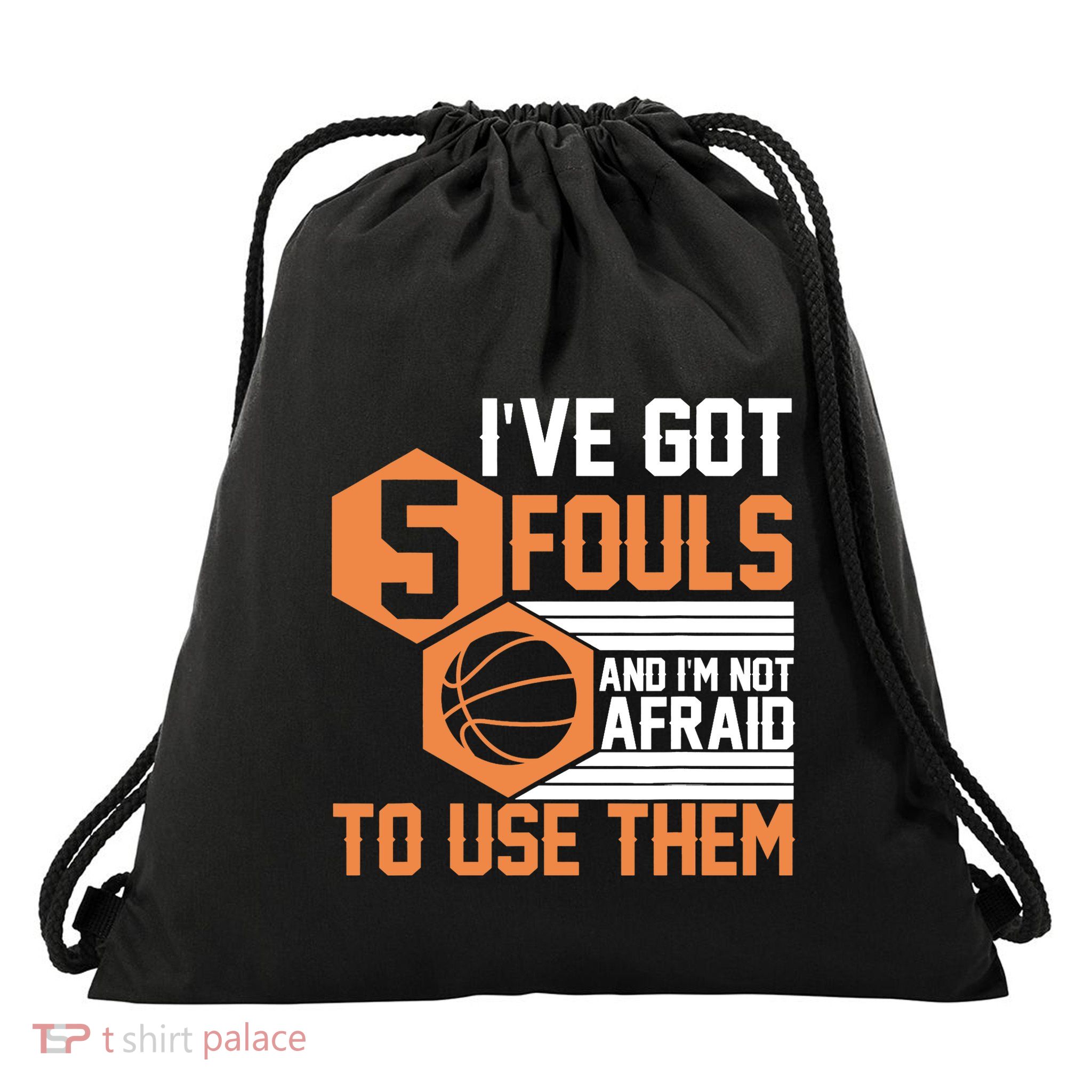 Basketball Player 5 Fouls - Funny Basketball Drawstring Bag