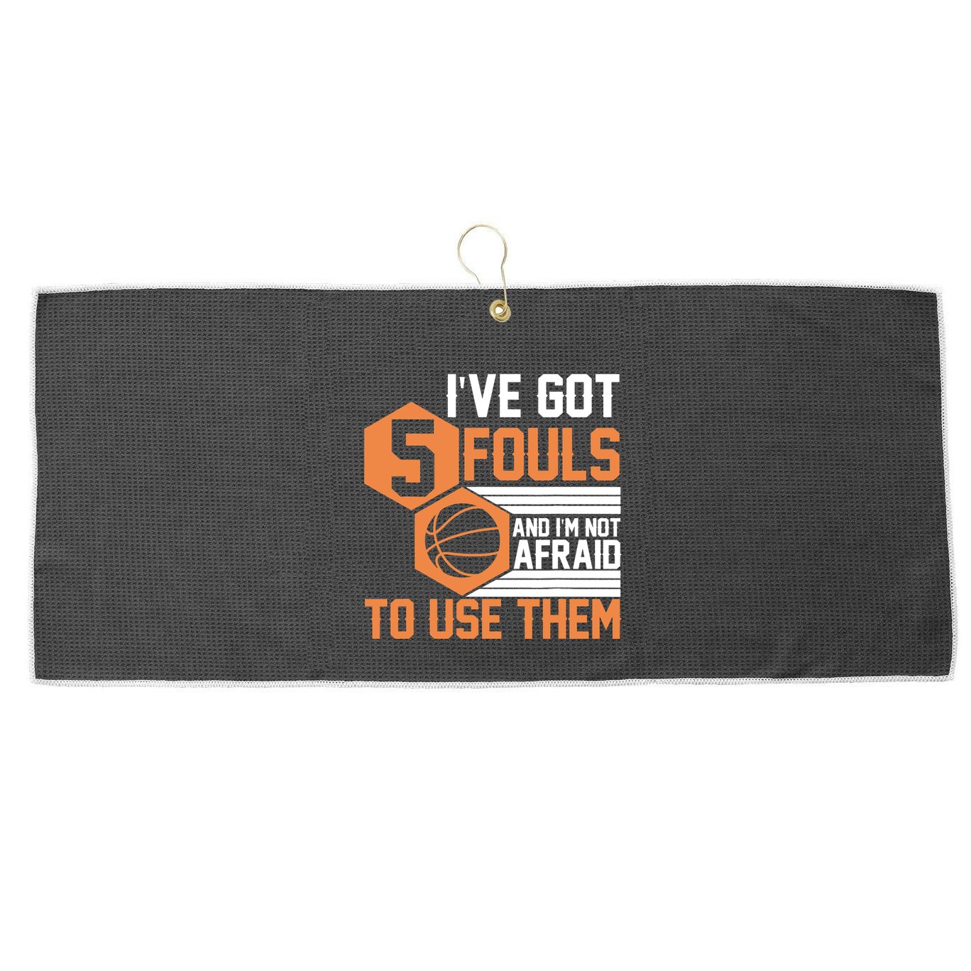 Basketball Player 5 Fouls - Funny Basketball Large Microfiber Waffle Golf Towel