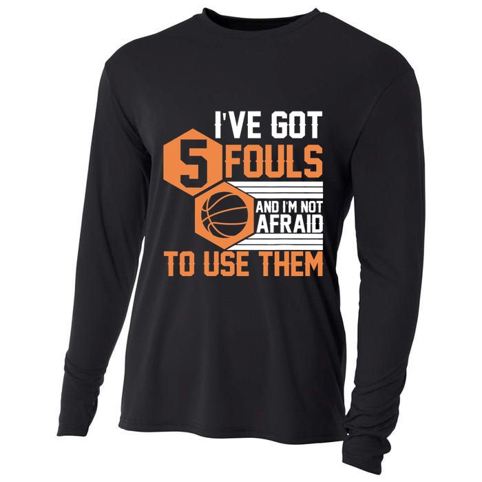 Basketball Player 5 Fouls - Funny Basketball Cooling Performance Long Sleeve Crew