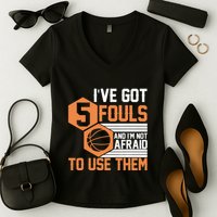 Basketball Player 5 Fouls - Funny Basketball Women's V-Neck T-Shirt