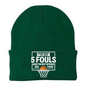 Basketball Player 5 Fouls Funny Basketball Dad Mom Gift Knit Cap Winter Beanie