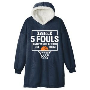 Basketball Player 5 Fouls Funny Basketball Dad Mom Gift Hooded Wearable Blanket