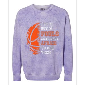 Basketball Player 5 Fouls Hoops Baller Basketball Funny Colorblast Crewneck Sweatshirt