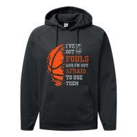 Basketball Player 5 Fouls Hoops Baller Basketball Funny Performance Fleece Hoodie