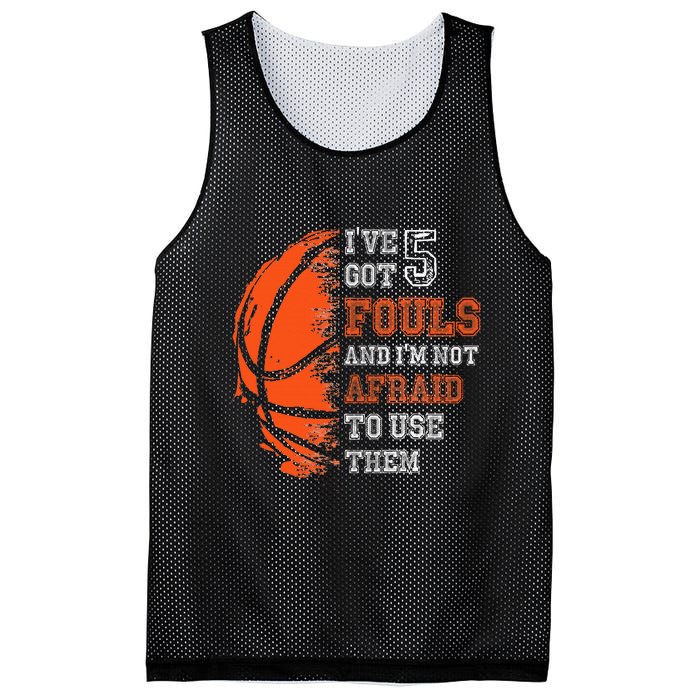 Basketball Player 5 Fouls Hoops Baller Basketball Funny Mesh Reversible Basketball Jersey Tank