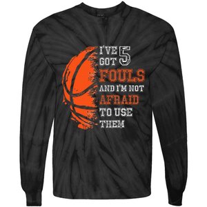 Basketball Player 5 Fouls Hoops Baller Basketball Funny Tie-Dye Long Sleeve Shirt