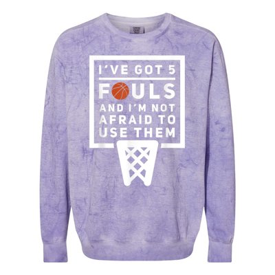 Basketball Player 5 Fouls Funny Basketball Colorblast Crewneck Sweatshirt