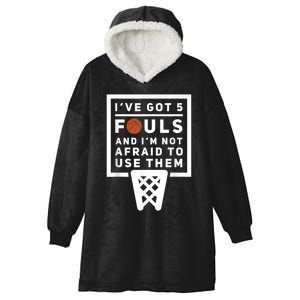 Basketball Player 5 Fouls Funny Basketball Hooded Wearable Blanket