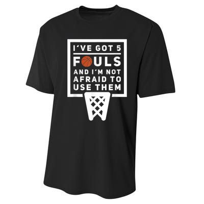 Basketball Player 5 Fouls Funny Basketball Performance Sprint T-Shirt