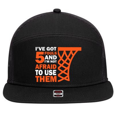 Basketball Player 5 Fouls - Hoops Baller Basketball 7 Panel Mesh Trucker Snapback Hat