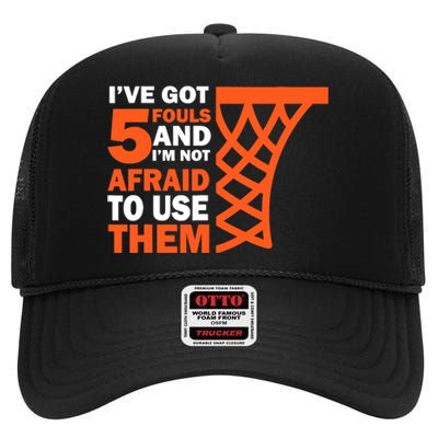 Basketball Player 5 Fouls - Hoops Baller Basketball High Crown Mesh Back Trucker Hat