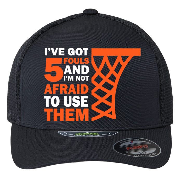 Basketball Player 5 Fouls - Hoops Baller Basketball Flexfit Unipanel Trucker Cap