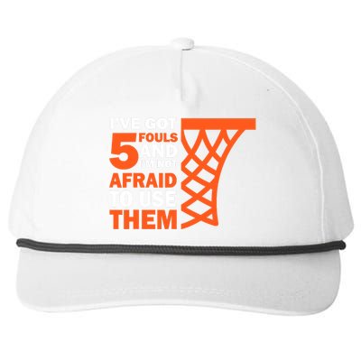 Basketball Player 5 Fouls - Hoops Baller Basketball Snapback Five-Panel Rope Hat