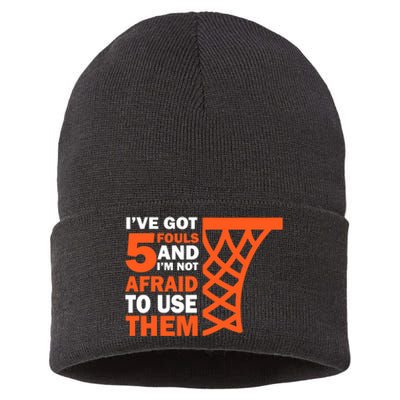 Basketball Player 5 Fouls - Hoops Baller Basketball Sustainable Knit Beanie