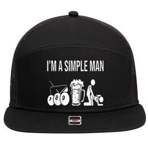 Billiard Pool 8ball Cue Billard Im A Simple Man 7 Panel Mesh Trucker Snapback Hat