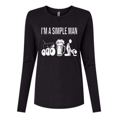 Billiard Pool 8ball Cue Billard Im A Simple Man Womens Cotton Relaxed Long Sleeve T-Shirt