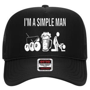 Billiard Pool 8ball Cue Billard Im A Simple Man High Crown Mesh Back Trucker Hat