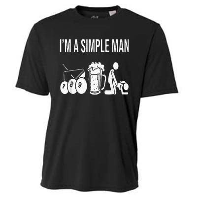 Billiard Pool 8ball Cue Billard Im A Simple Man Cooling Performance Crew T-Shirt