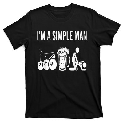 Billiard Pool 8ball Cue Billard Im A Simple Man T-Shirt