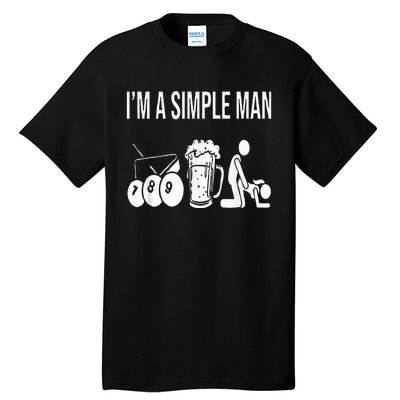 Billiard Pool 8ball Cue Billard Im A Simple Man Tall T-Shirt