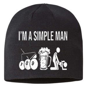 Billiard Pool 8ball Cue Billard Im A Simple Man Sustainable Beanie