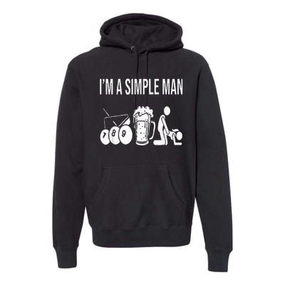 Billiard Pool 8ball Cue Billard Im A Simple Man Premium Hoodie