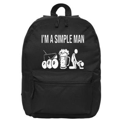 Billiard Pool 8ball Cue Billard Im A Simple Man 16 in Basic Backpack