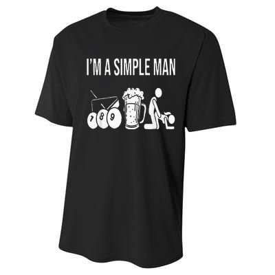 Billiard Pool 8ball Cue Billard Im A Simple Man Performance Sprint T-Shirt