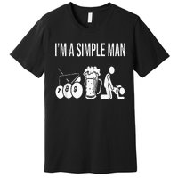 Billiard Pool 8ball Cue Billard Im A Simple Man Premium T-Shirt