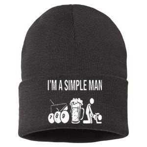 Billiard Pool 8ball Cue Billard Im A Simple Man Sustainable Knit Beanie