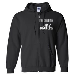 Billiard Pool 8ball Cue Billard Im A Simple Man Full Zip Hoodie