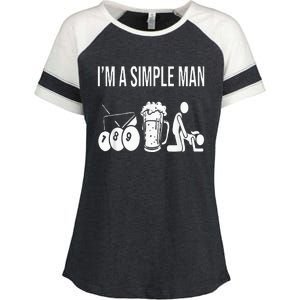 Billiard Pool 8ball Cue Billard Im A Simple Man Enza Ladies Jersey Colorblock Tee