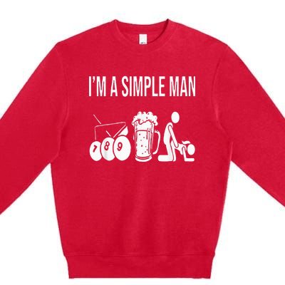 Billiard Pool 8ball Cue Billard Im A Simple Man Premium Crewneck Sweatshirt