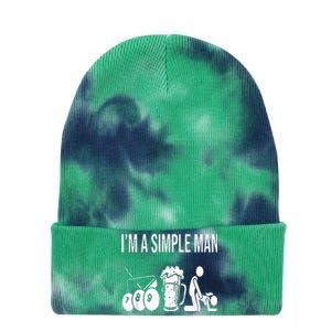 Billiard Pool 8ball Cue Billard Im A Simple Man Tie Dye 12in Knit Beanie