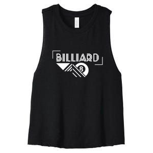 Billiards Pool 8 Ball Billiards Dad Gift For Father’s Day Women's Racerback Cropped Tank