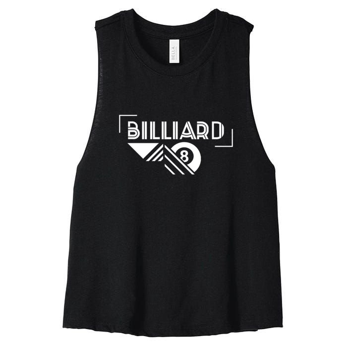 Billiards Pool 8 Ball Billiards Dad Gift For Father’s Day Women's Racerback Cropped Tank