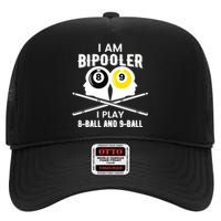 Bipooler Play 8 Ball And 9 Ball Pool Player High Crown Mesh Back Trucker Hat