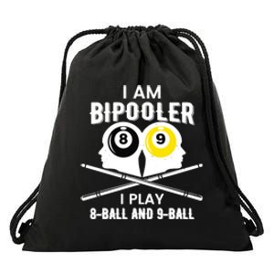 Bipooler Play 8 Ball And 9 Ball Pool Player Drawstring Bag